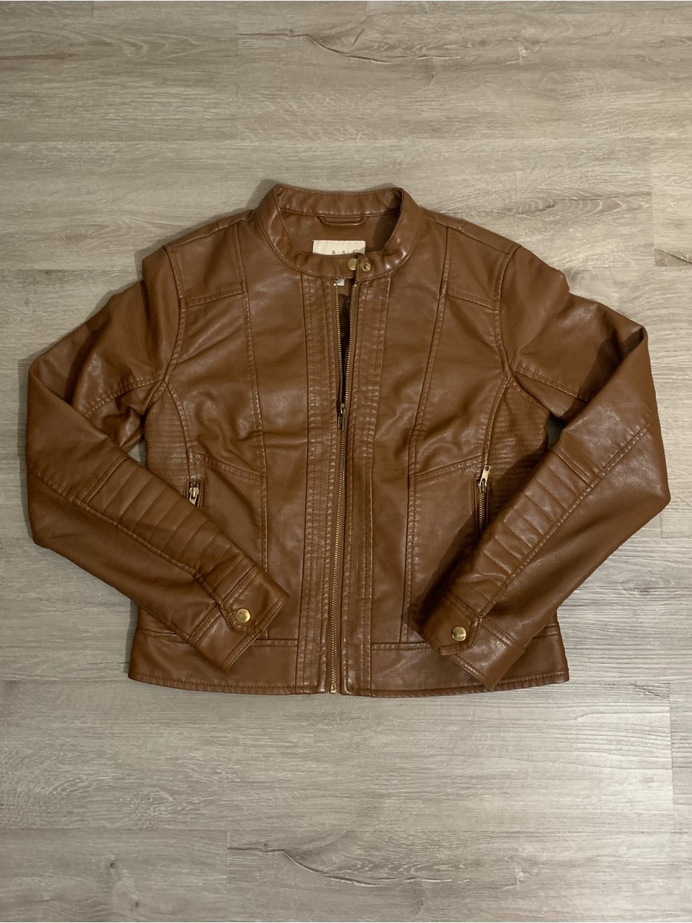 a new day Brown Faux Leather Moto Jacket